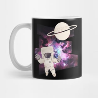 Floating astronaut Ufo alien abduction funny cute spaceship moon mars cosmic space Mug